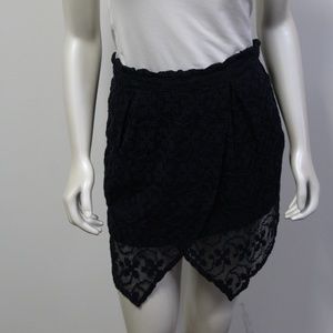 Tt Collection Navy Blue Layered Mini Skirt